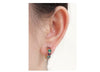 Cailin Gold Crystal Huggie Earrings in Green