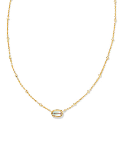 Mini Elisa Gold Satellite Pendant Necklace in Dichroic Glass