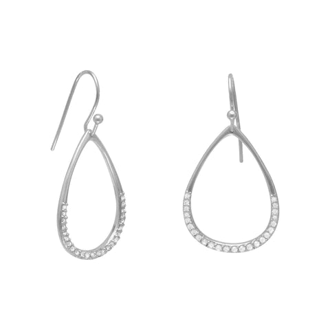 Pear CZ Teardrop Dangle Earrings