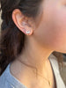 Diamond Bezel J Huggie Earrings