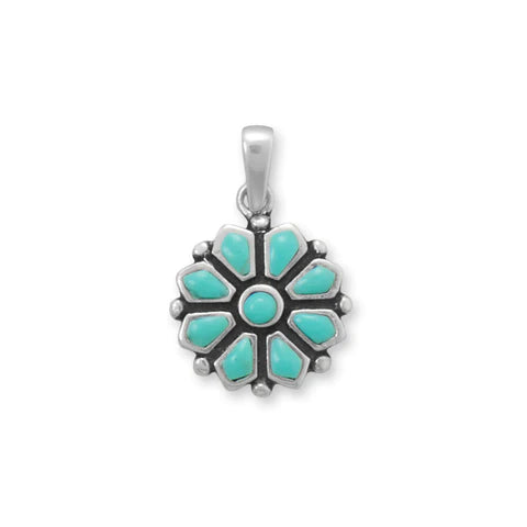 Turquoise Flower Pendant