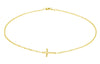 14K Gold-Plated Girls Horizontal Cross Necklace Kids & Women