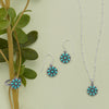 Turquoise Flower Dangle Earrings