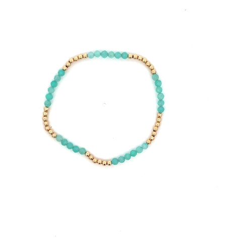 Blissful Pattern 2.5mm Bead Bracelet - Amazonite