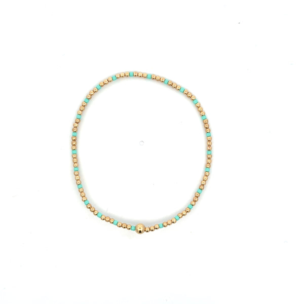 Hope Sincerity Pattern 2mm Bead Bracelet in Mint