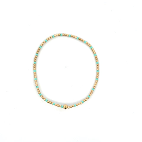 Hope Sincerity Pattern 2mm Bead Bracelet in Mint