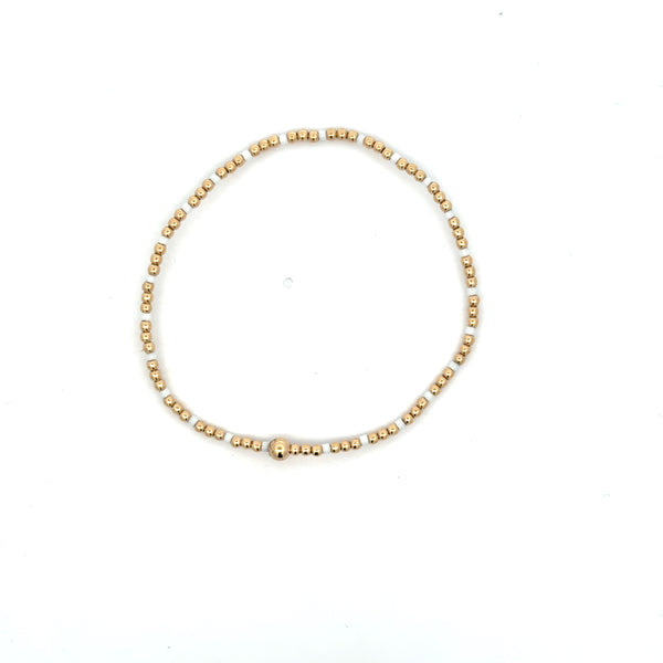 Hope Sincerity Pattern 2mm Bead Bracelet in White