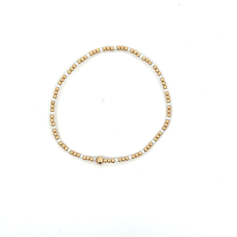 Hope Sincerity Pattern 2mm Bead Bracelet in White