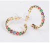 Cailin Gold Crystal Hoop Earrings in Multi Color