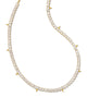 Jacqueline Gold Tennis Necklace in White Crystal