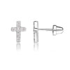 Sterling Silver Baptism Cross CZ Earrings Baby Baptism Gift