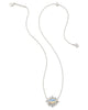 Grayson Sunburst Frame Short Pendant Necklace in Iridescent Opalite Illusion