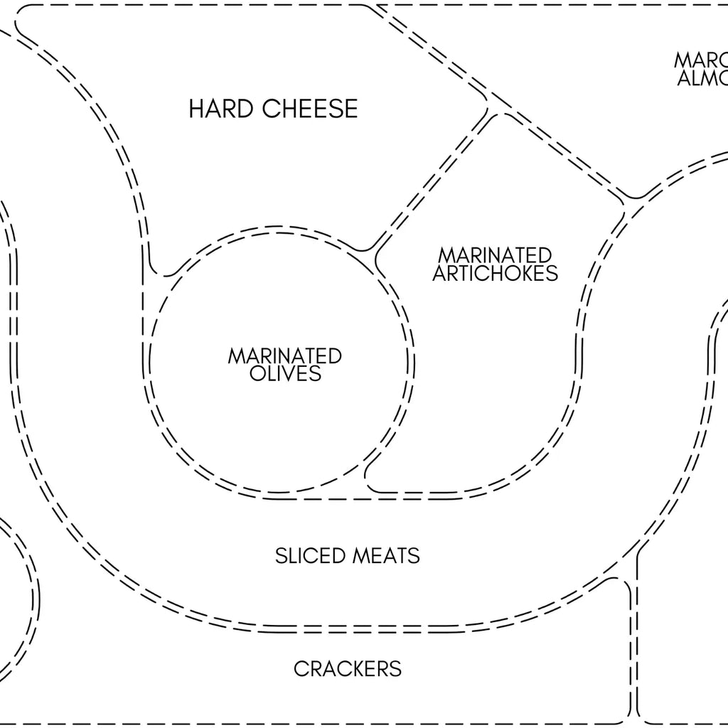 Acrylic Tray Charcuterie Map Insert | Set of 10