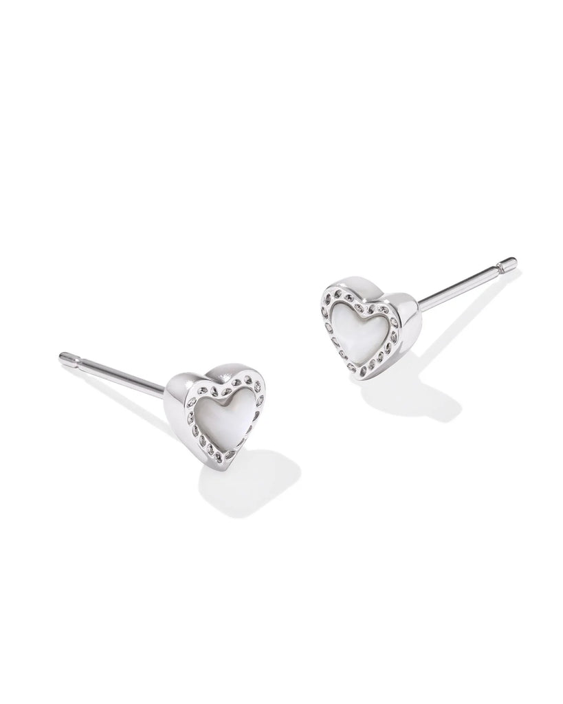 Mini Ari Heart Stud Earring in Silver
