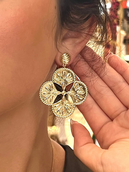 Sea Breeze Gold Statement Earrings
