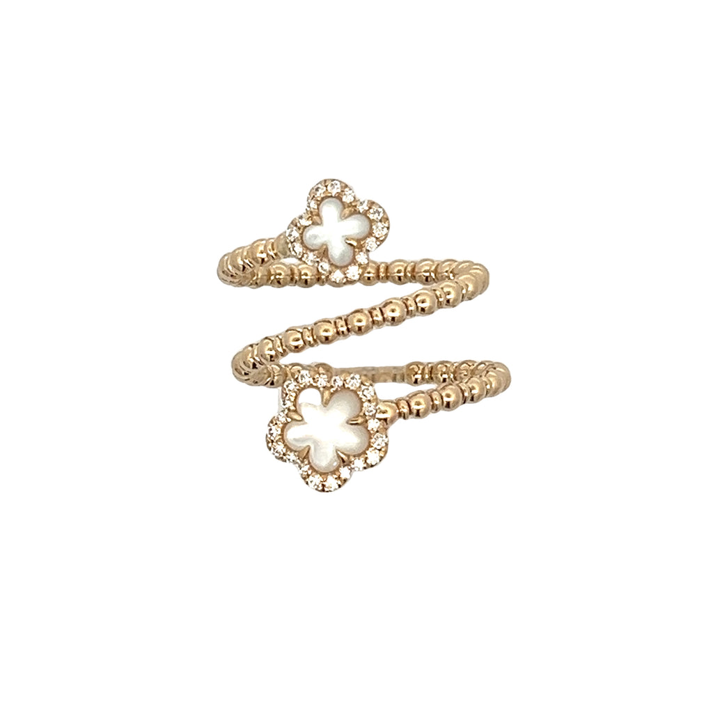 Clover Mother of Pearl Flex Ring