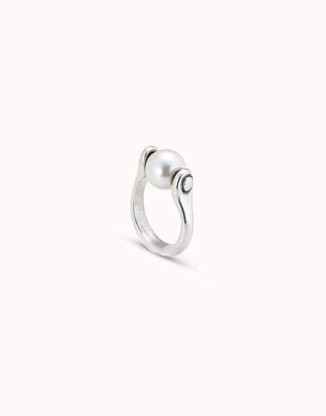 Pearl Silver Spinner Ring