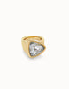 Gold Iridescent Crystal Triangle Ring