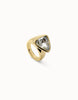 Gold Iridescent Crystal Triangle Ring