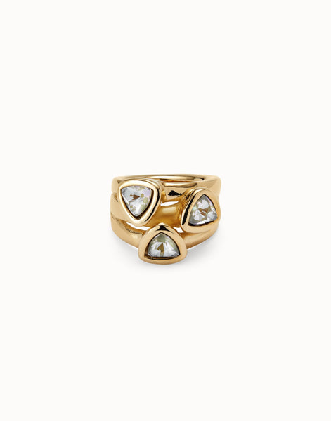Gold Iridescent Crystal Stacked Band
