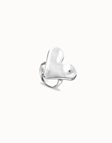 Chunky Fun Heart Silver Ring - Beat Colection