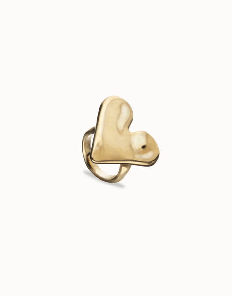 Chunky Fun Heart Gold Ring - Beat Collection