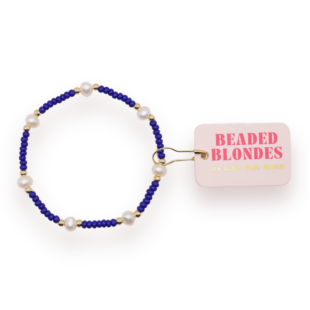 Cobalt Blue Pearl Bracelet