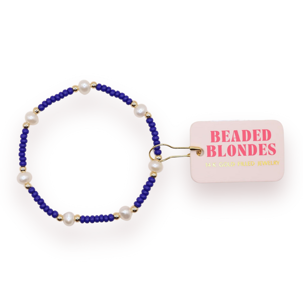 Cobalt Blue Pearl Bracelet