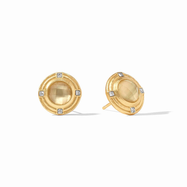 Astor Stone Stud Earrings in Iridescent Champagne