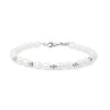 Silver Freshwater Pearl & White CZ Bezel Set Bracelet