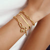 Gold Puffy Initial Charm