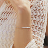 Silver Pavé CZ Bar Bracelet