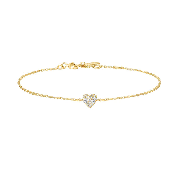 Gold Sweetheart Pavé CZ Bracelet