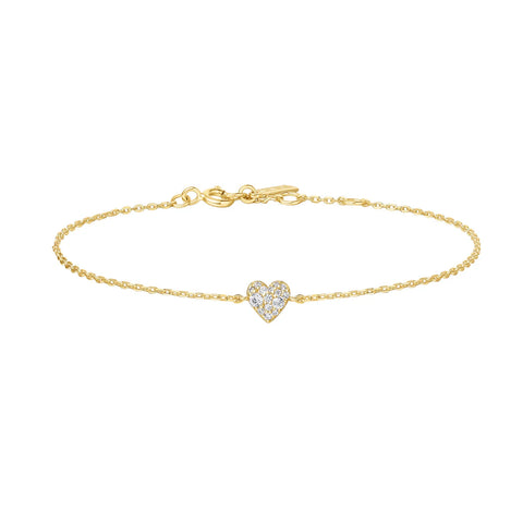 Gold Sweetheart Pavé CZ Bracelet