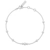 Silver Sparkling Bezel CZ Station Bracelet