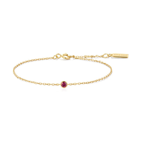 Gold Crimson Solitare Bracelet