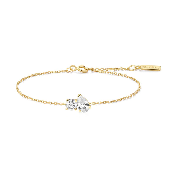 Gold CZ Toi & Moi Bracelet