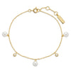 Gold Shell Pearl & Sparkle Drop Station Bracelet