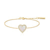 Gold Mother of Pearl Halo Heart Bracelet
