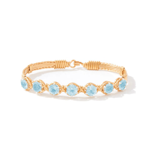 Dawn Bracelet in 14K Gold Artist Wire with Silver Wraps