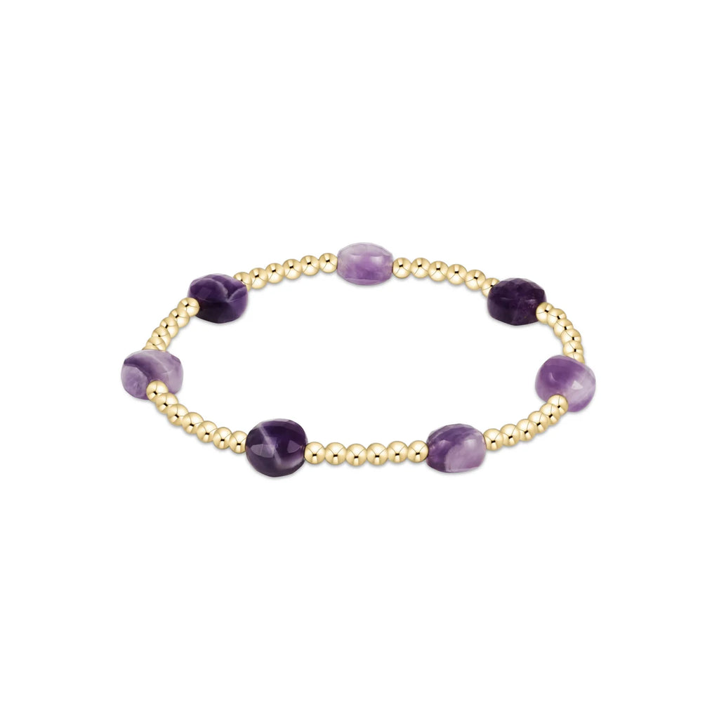 Admire Gold 3mm Bead Bracelet in Amethyst