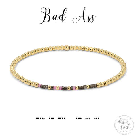 Bad Ass Morse Code Stretch Bracelet