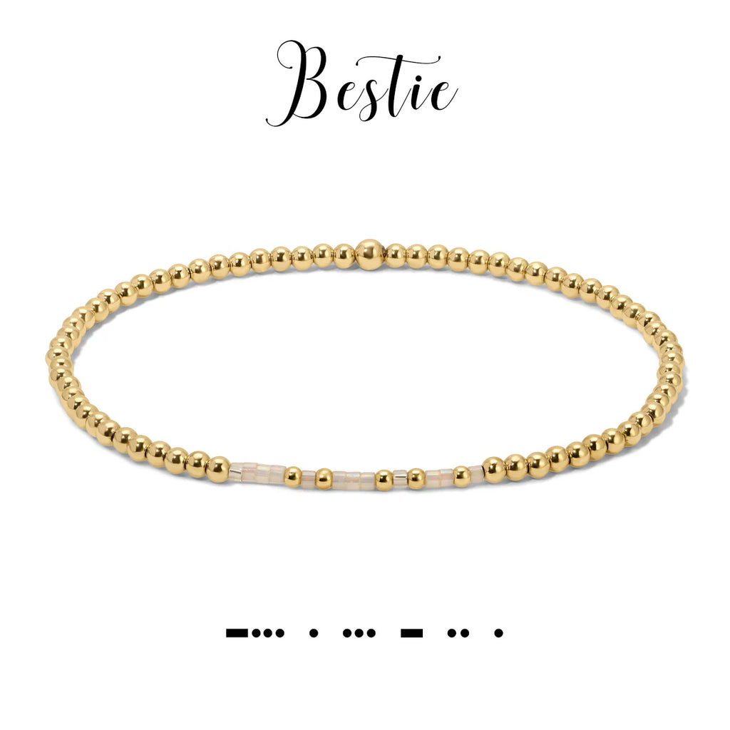 Bestie Morse Code Stretch Bracelet
