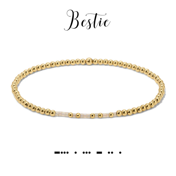 Bestie Morse Code Stretch Bracelet