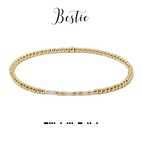 Bestie Morse Code Stretch Bracelet