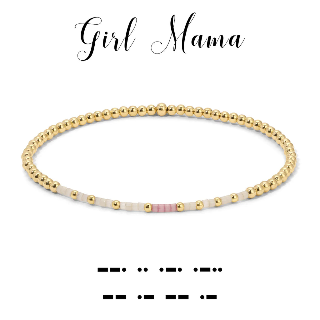 Girl Mama Morse Code Stretch Bracelet
