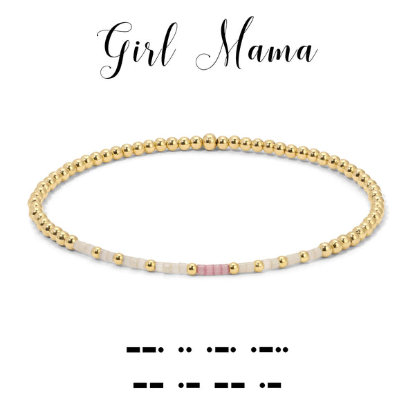 Girl Mama Morse Code Stretch Bracelet