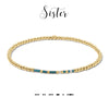 Sister Morse Code Stretch Bracelet