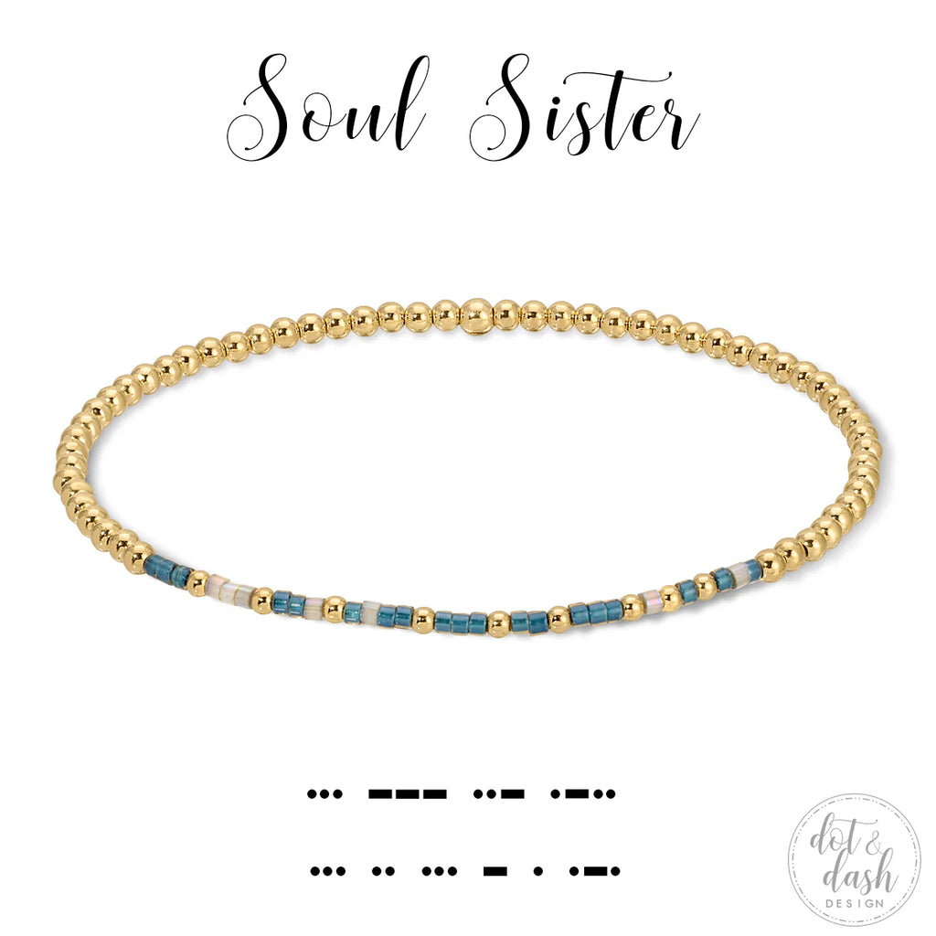 Soul Sister Morse Code Stretch Bracelet