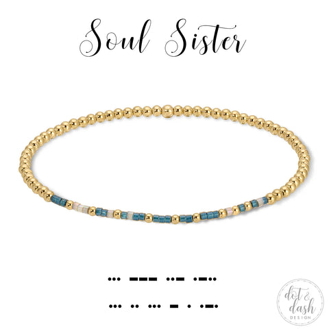 Soul Sister Morse Code Stretch Bracelet
